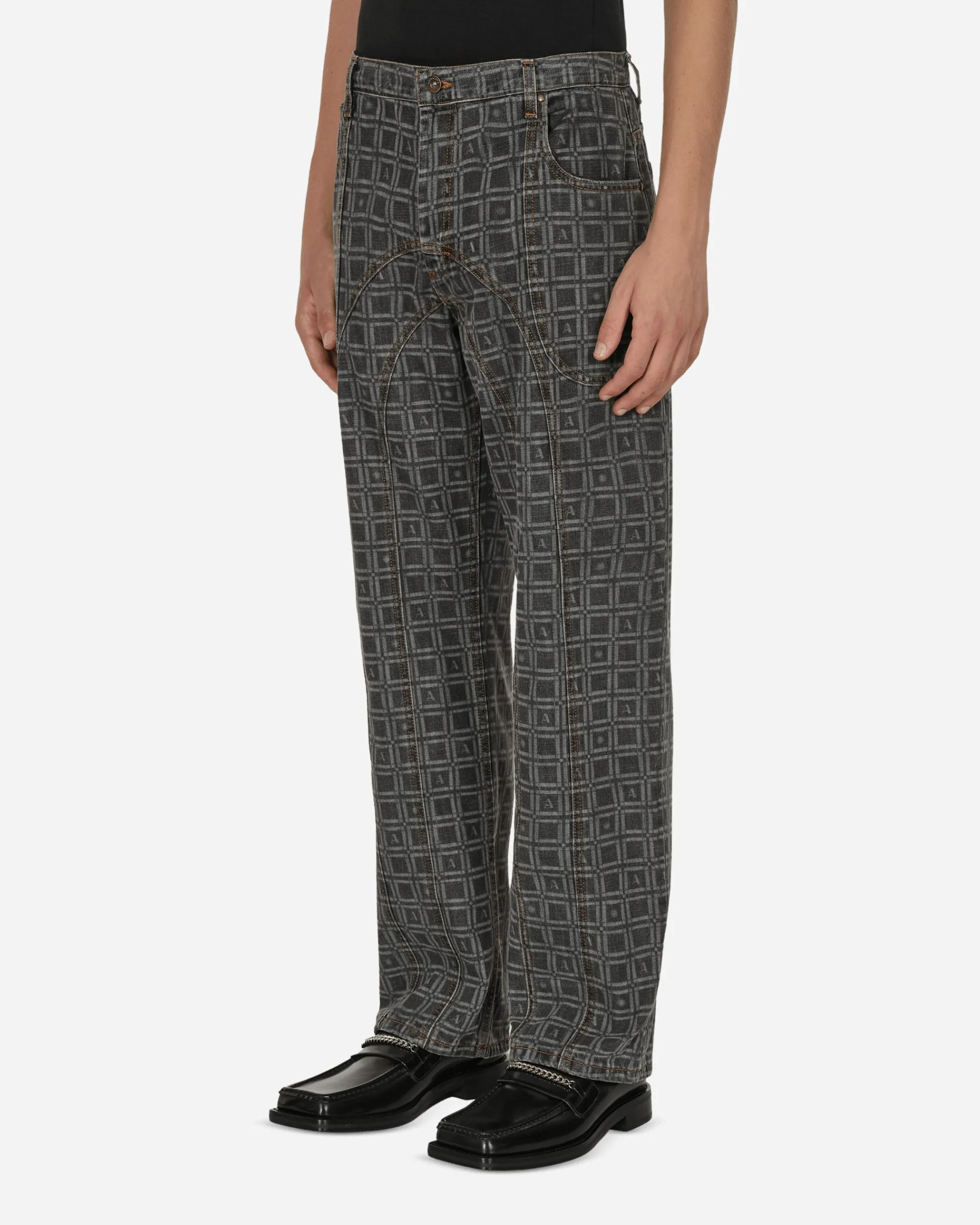 Ahluwalia Pants^Kalonji Low Rise Jeans Grey
