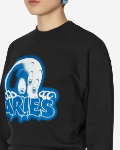 Aries Sweatshirts^Kasper Baby Crewneck Sweatshirt Black