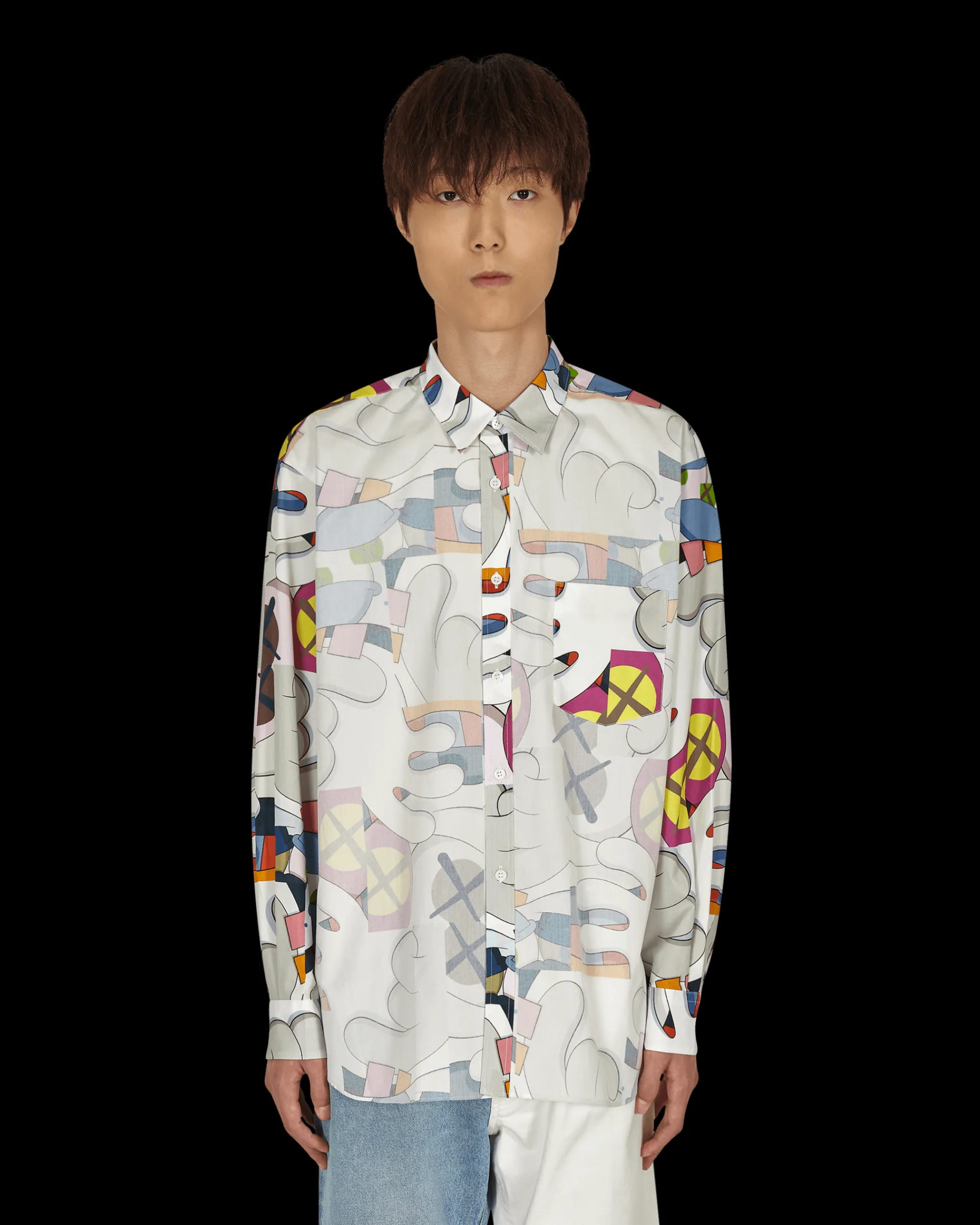 Comme Des Garçons Shirt Shirts^KAWS Classic Shirt With Overlay Multicolor