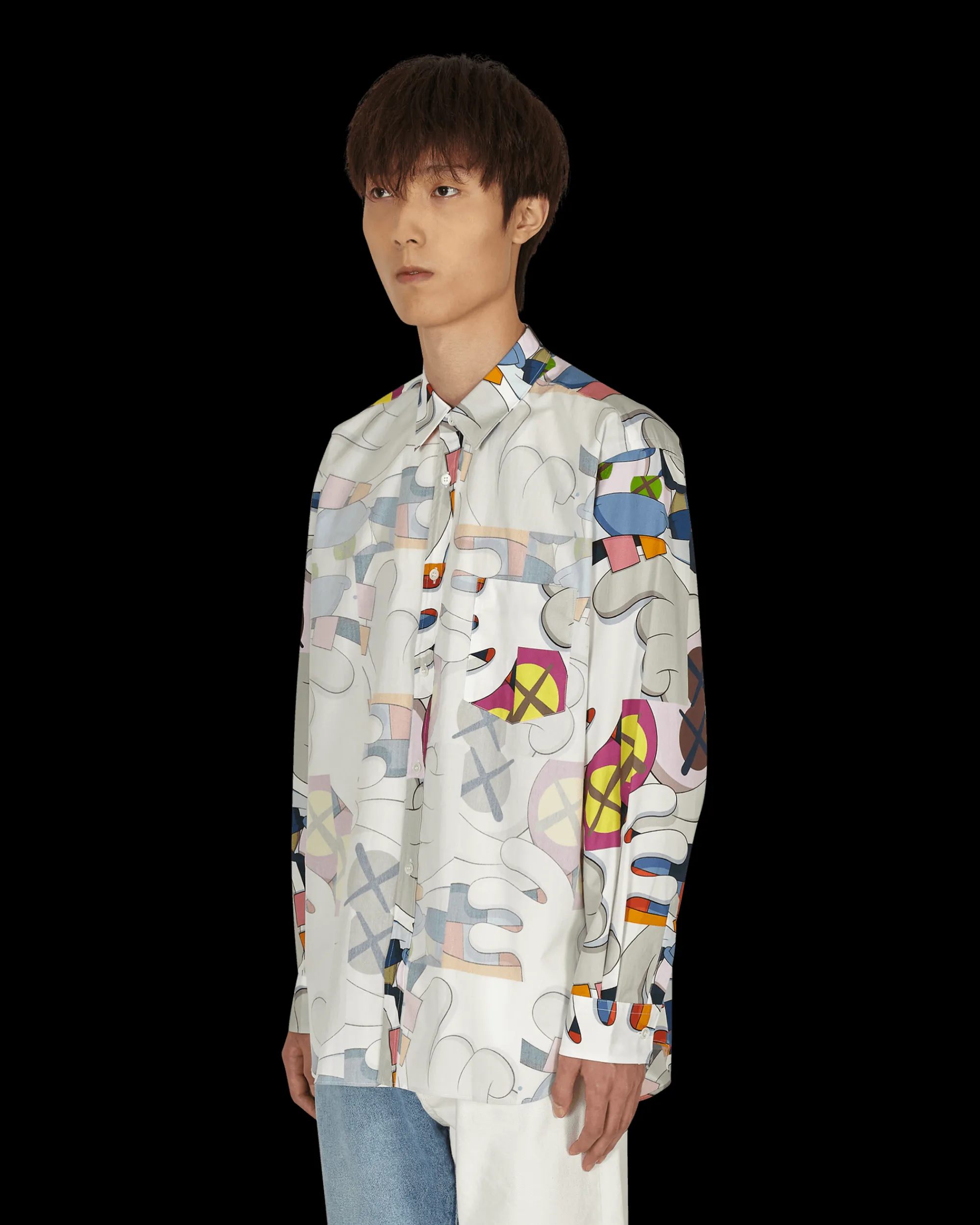 Comme Des Garçons Shirt Shirts^KAWS Classic Shirt With Overlay Multicolor