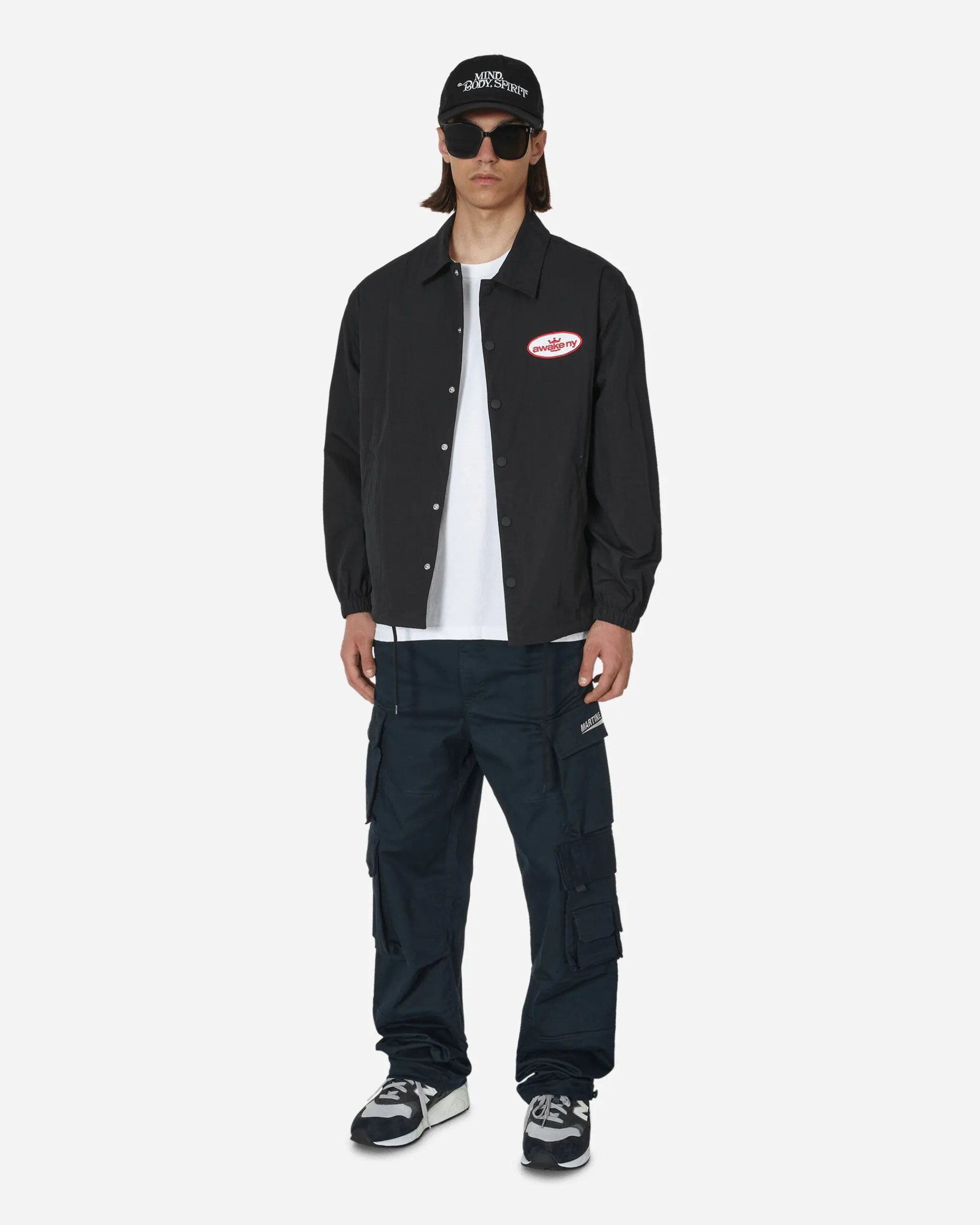 Awake NY Coats And Jackets^King Logo Twill Coaches Jacket Charcoal