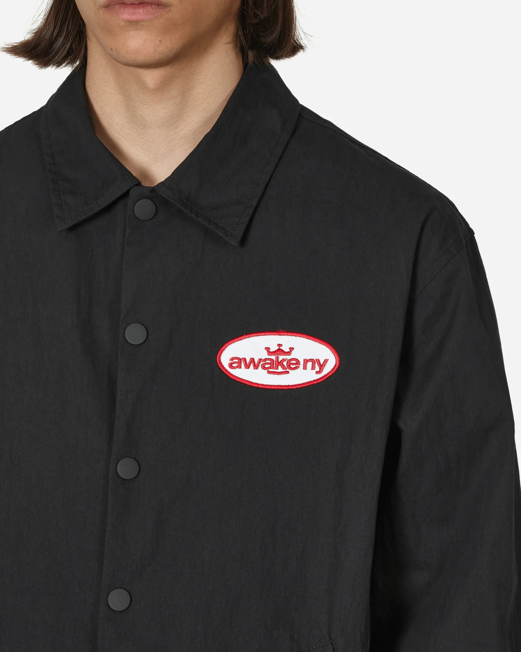 Awake NY Coats And Jackets^King Logo Twill Coaches Jacket Charcoal