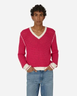 Stockholm (Surfboard) Club Knitwear^Knitted V-Neck Sweater Fluo Pink