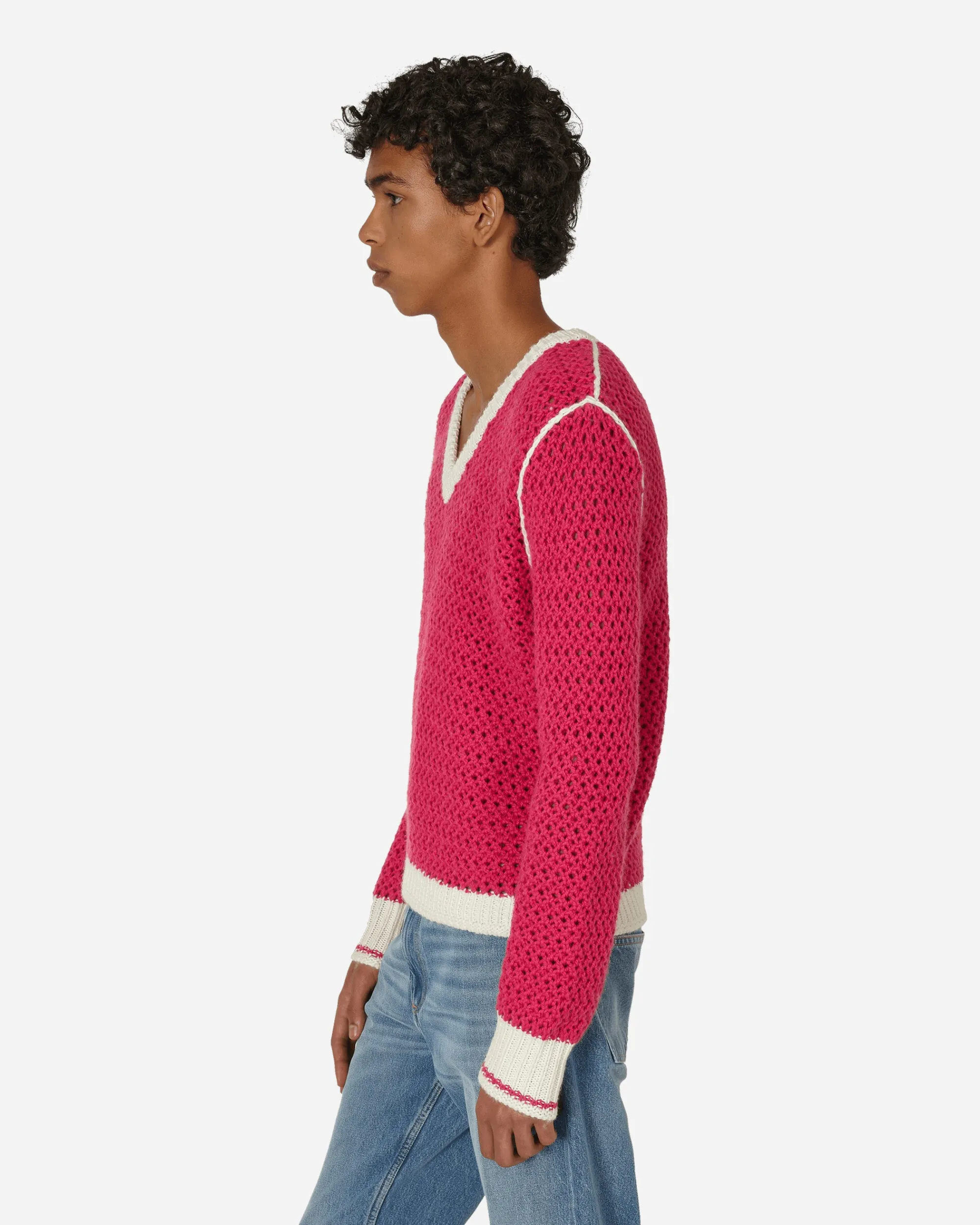 Stockholm (Surfboard) Club Knitwear^Knitted V-Neck Sweater Fluo Pink