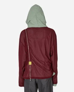 Kiko Kostadinov Sweatshirts^Knox Mesh Hoodie Jade Green / Lime / Burgundy