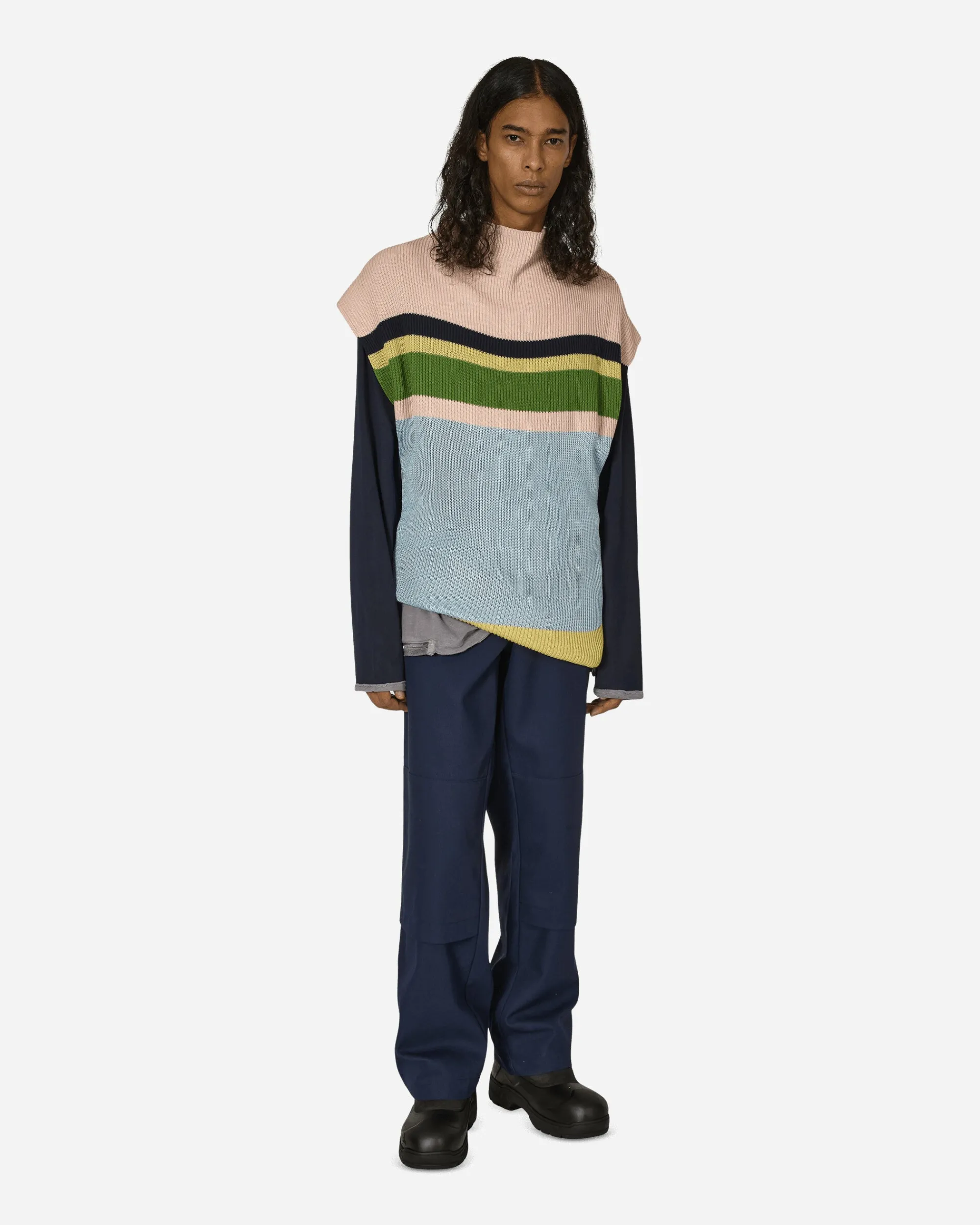 Kiko Kostadinov T-Shirts^Knox Mesh Long Sleeve T-Shirt Icy Lilac / Navy