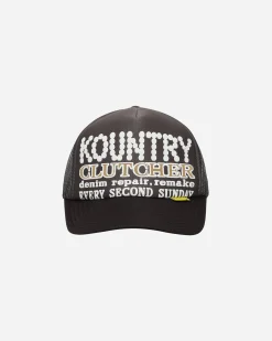 KAPITAL Hats|Hats^Kountry Pearl Clutcher Trucker Cap Grey / Black