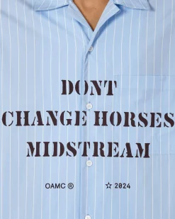 OAMC Shirts^Kurt Stripes Shirt Light Blue