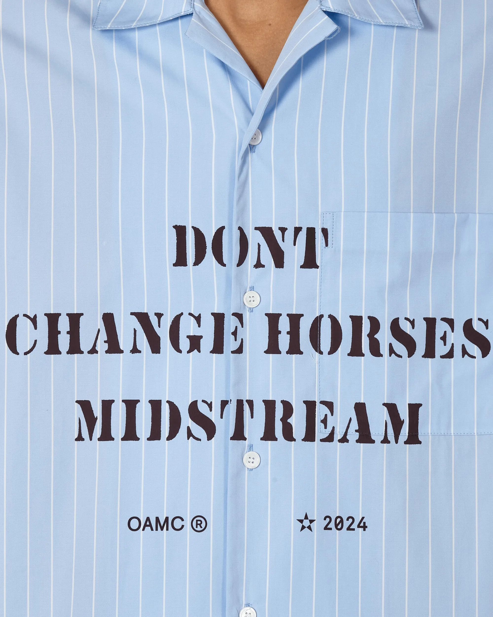 OAMC Shirts^Kurt Stripes Shirt Light Blue