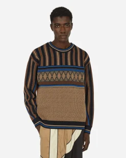 Ahluwalia Knitwear^Kuti Knitted Crewneck Sweater Brown