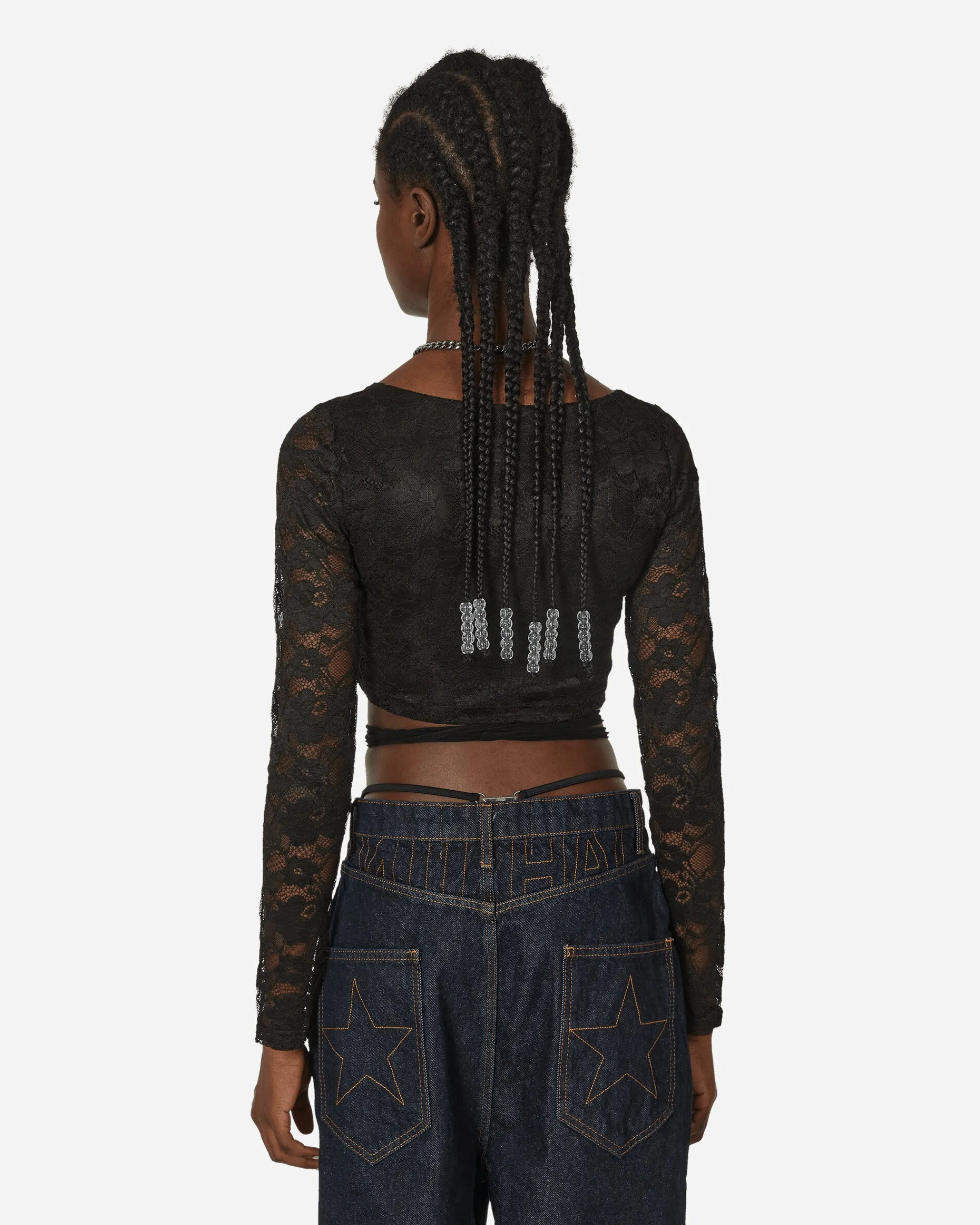 Nii Hai T-Shirts^Lace Crop Top Black