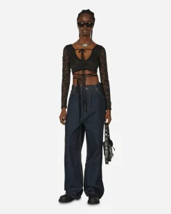 Nii Hai T-Shirts^Lace Crop Top Black