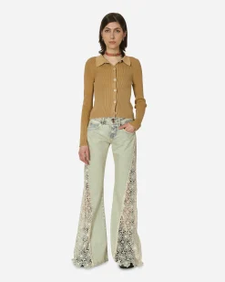 Guess USA Pants^Lace Denim Flare Pants Tinted Light Wash
