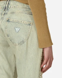 Guess USA Pants^Lace Denim Flare Pants Tinted Light Wash