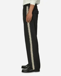 Bode Pants^Lacework Side Buckle Trousers Black