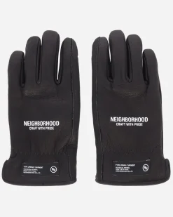 Neighborhood Gloves And Scarves|Gloves And Scarves^Leather Boa Gloves Black