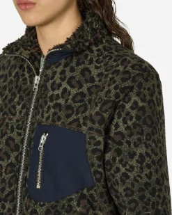 Brain Dead Coats And Jackets^Leopard Reverse Sherpa Jacket Olive