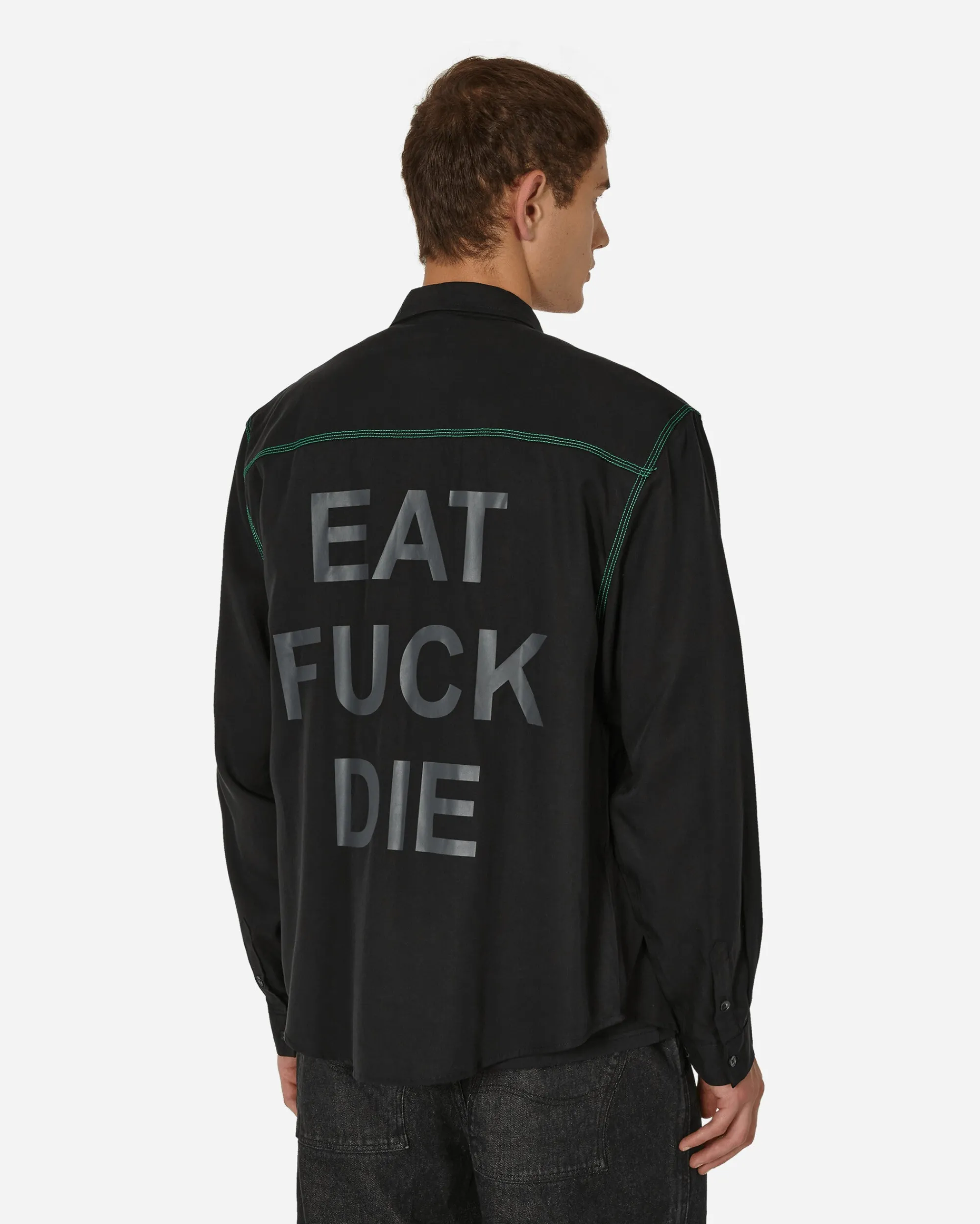Pleasures Shirts^Life Button Down Shirt Black