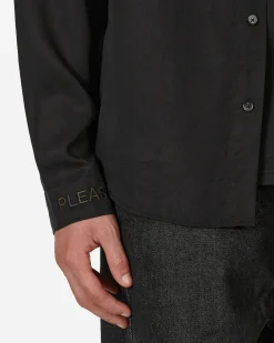 Pleasures Shirts^Life Button Down Shirt Black