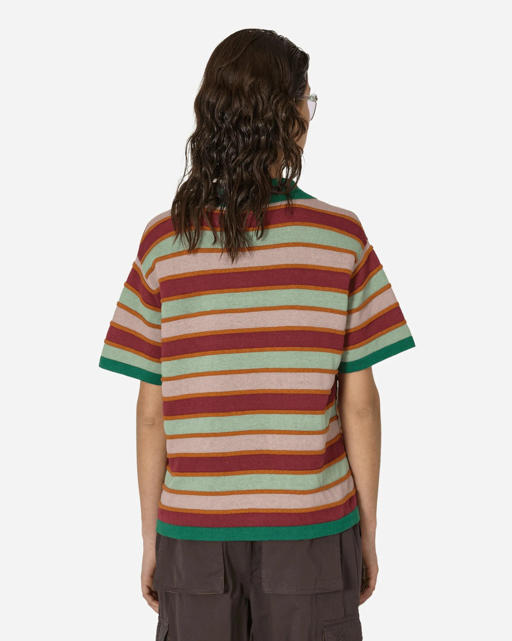 Brain Dead T-Shirts^Lifted Stripe Half Zip Shirt Red