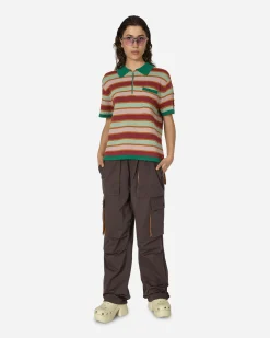 Brain Dead T-Shirts^Lifted Stripe Half Zip Shirt Red