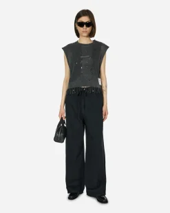 MM6 Maison Margiela Pants^Lightweight Denim Low-Waist Trousers Black