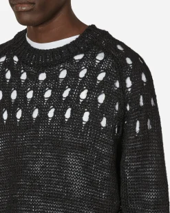 Dries Van Noten Knitwear^Linen Crewneck Sweater Black