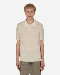 Maison Margiela T-Shirts^Linen Polo Shirt White