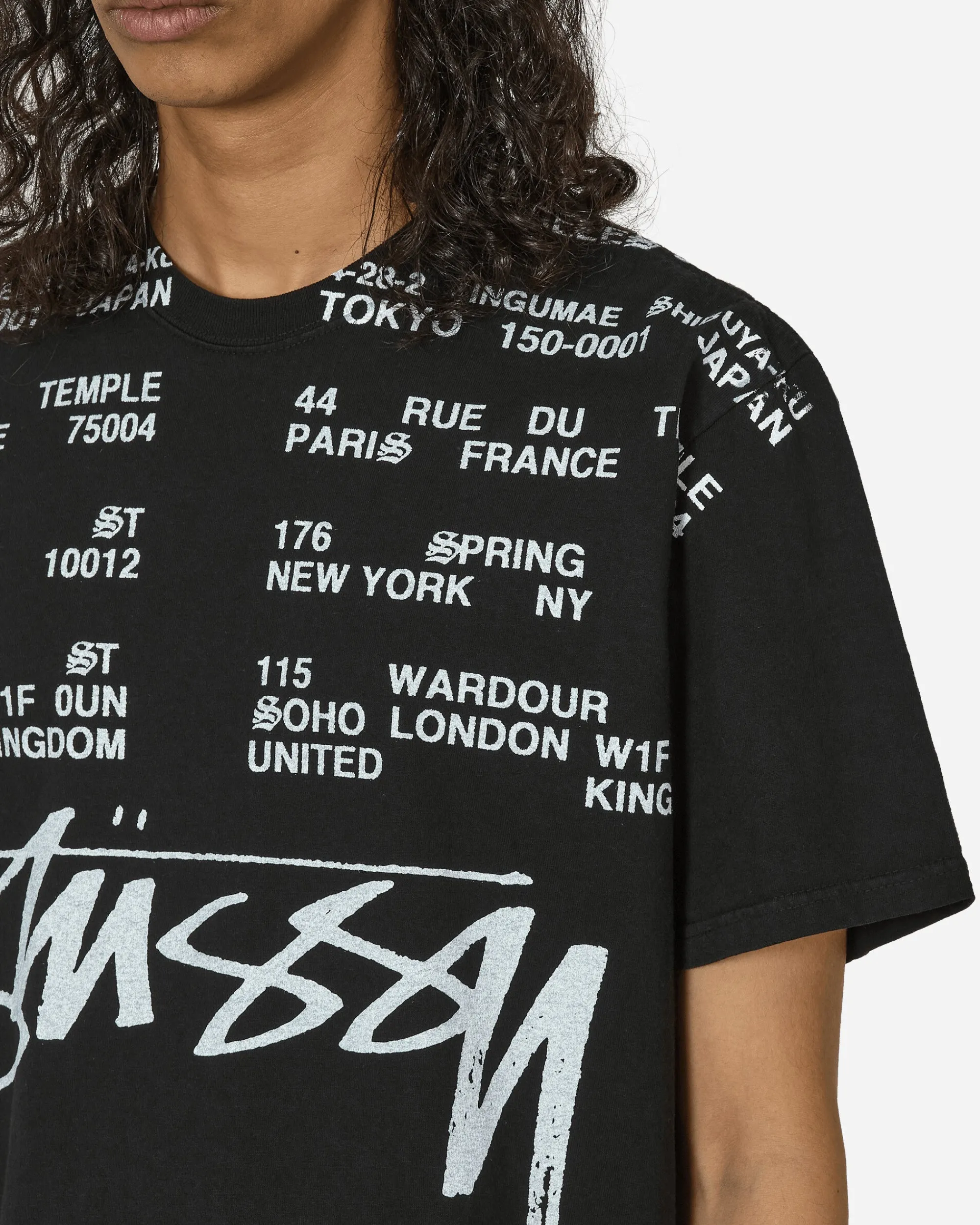 Stüssy T-Shirts^Locations Pigment Dyed T-Shirt Black