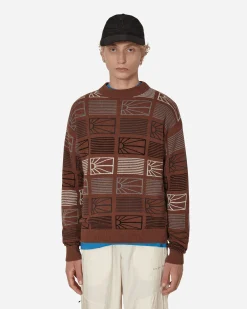 Paccbet Knitwear^Logo Crewneck Sweater Brown