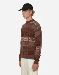 Paccbet Knitwear^Logo Crewneck Sweater Brown