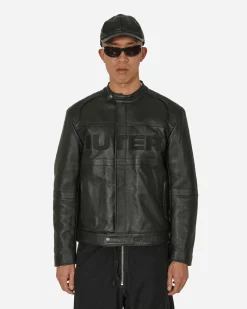 Iuter Coats And Jackets^Logo Leather Jacket Black