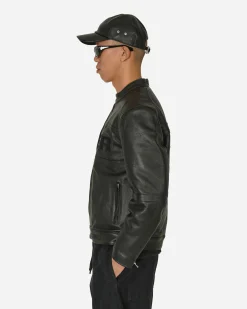 Iuter Coats And Jackets^Logo Leather Jacket Black