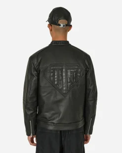 Iuter Coats And Jackets^Logo Leather Jacket Black