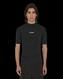 Jil Sander T-Shirts^Logo Rash Guard Black
