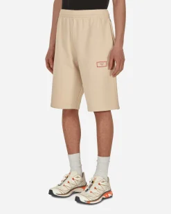 Martine Rose Shorts^Logo Wide Leg Shorts Beige
