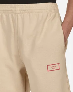 Martine Rose Shorts^Logo Wide Leg Shorts Beige