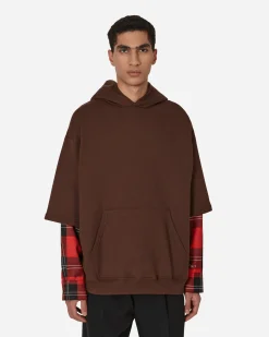Marni Sweatshirts^Long-Sleeved Hooded Sweatshirt Brown