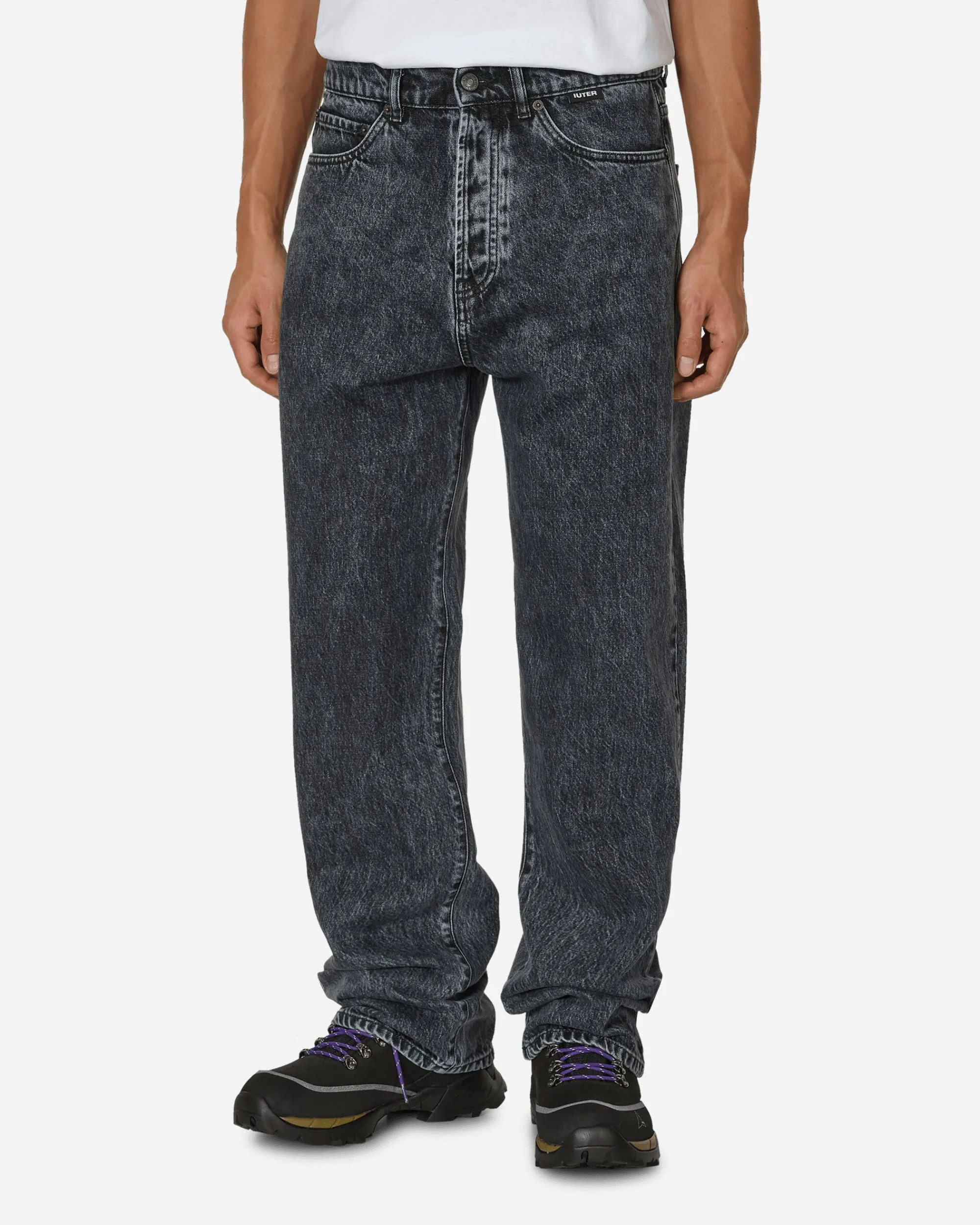 Iuter Pants^Loose Denim Pants Dark Grey