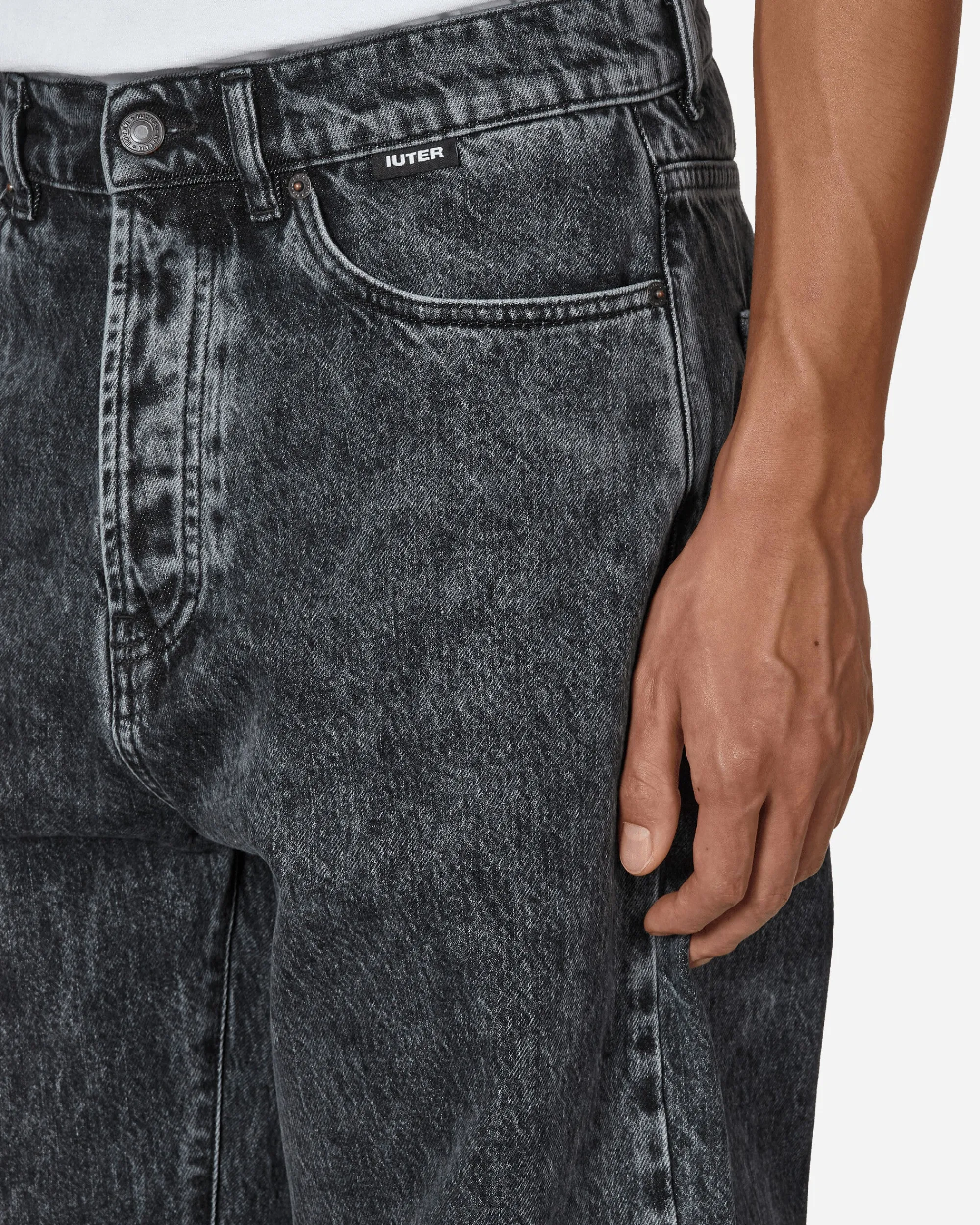 Iuter Pants^Loose Denim Pants Dark Grey