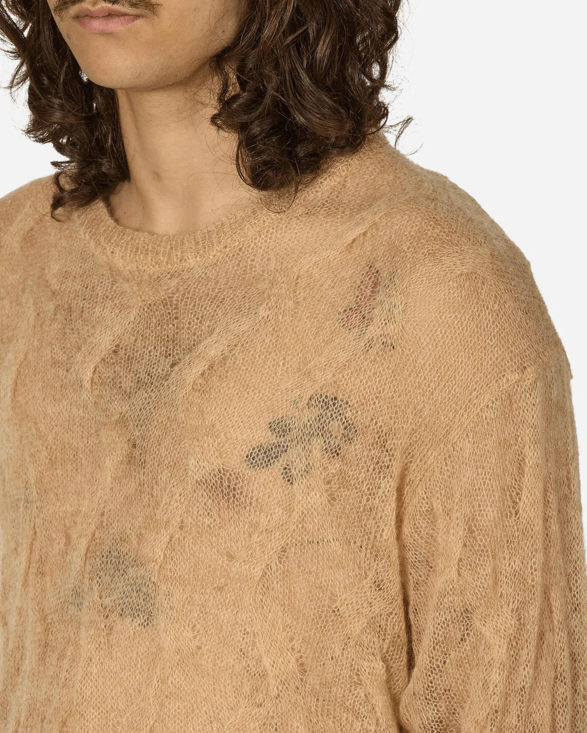 Stüssy Knitwear^Loose Knit Cross Cable Sweater Sand