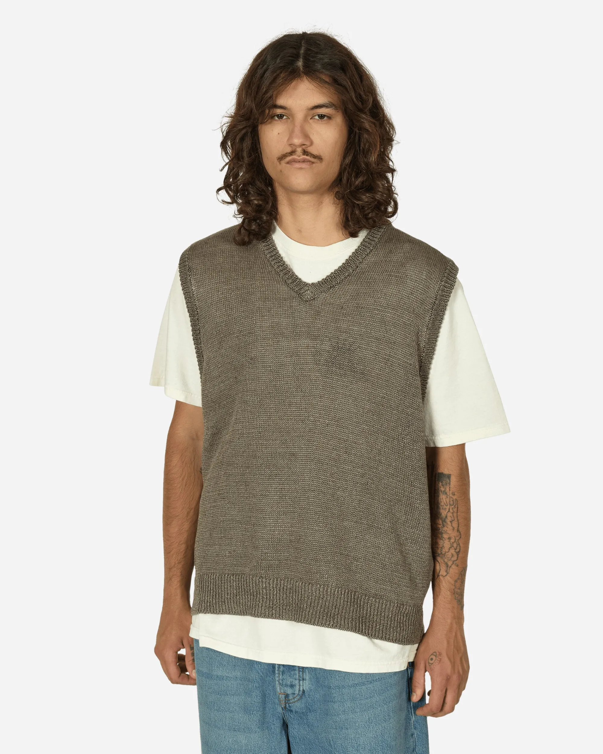 Stüssy Knitwear^Loose Knit Linen Vest Stone