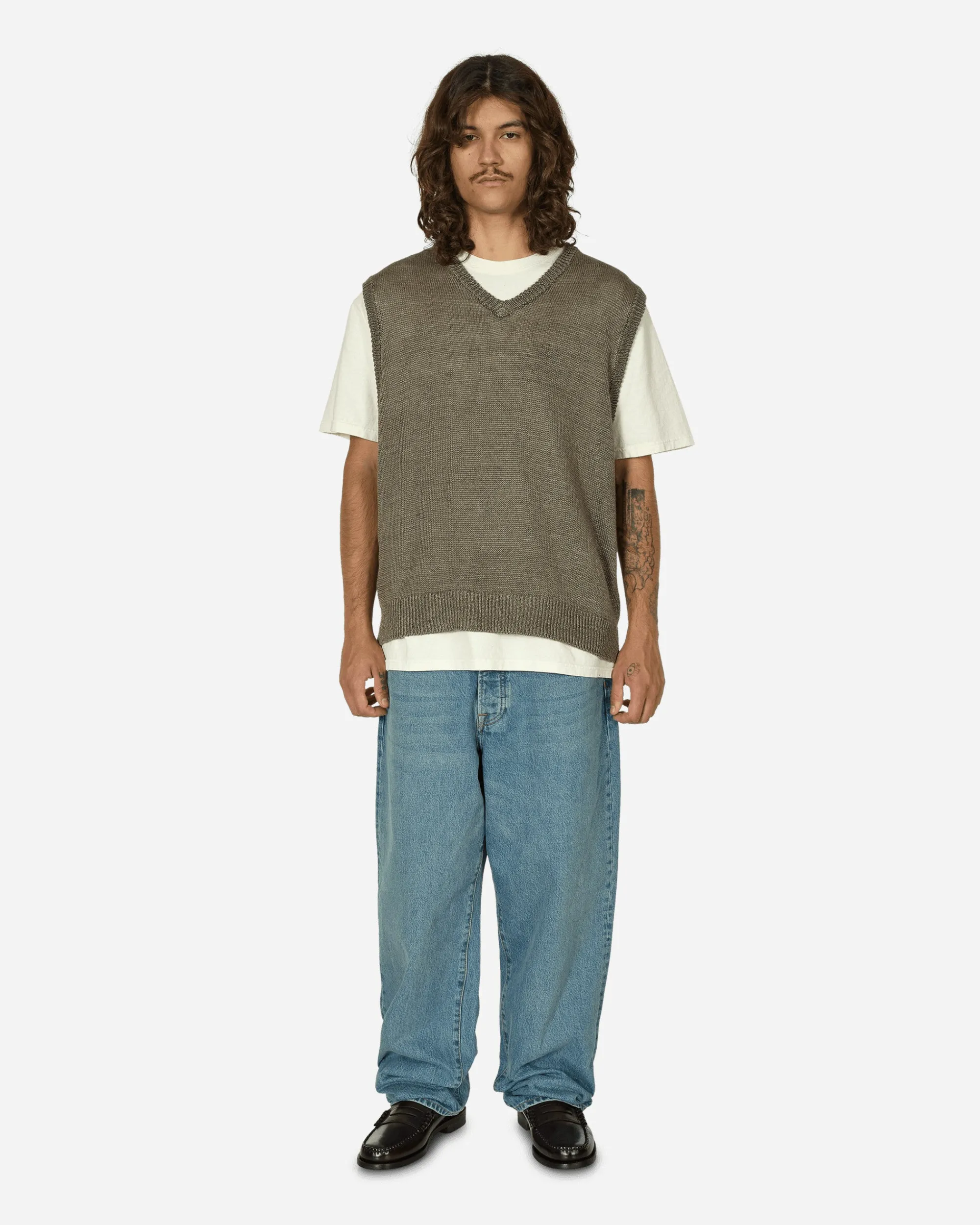 Stüssy Knitwear^Loose Knit Linen Vest Stone