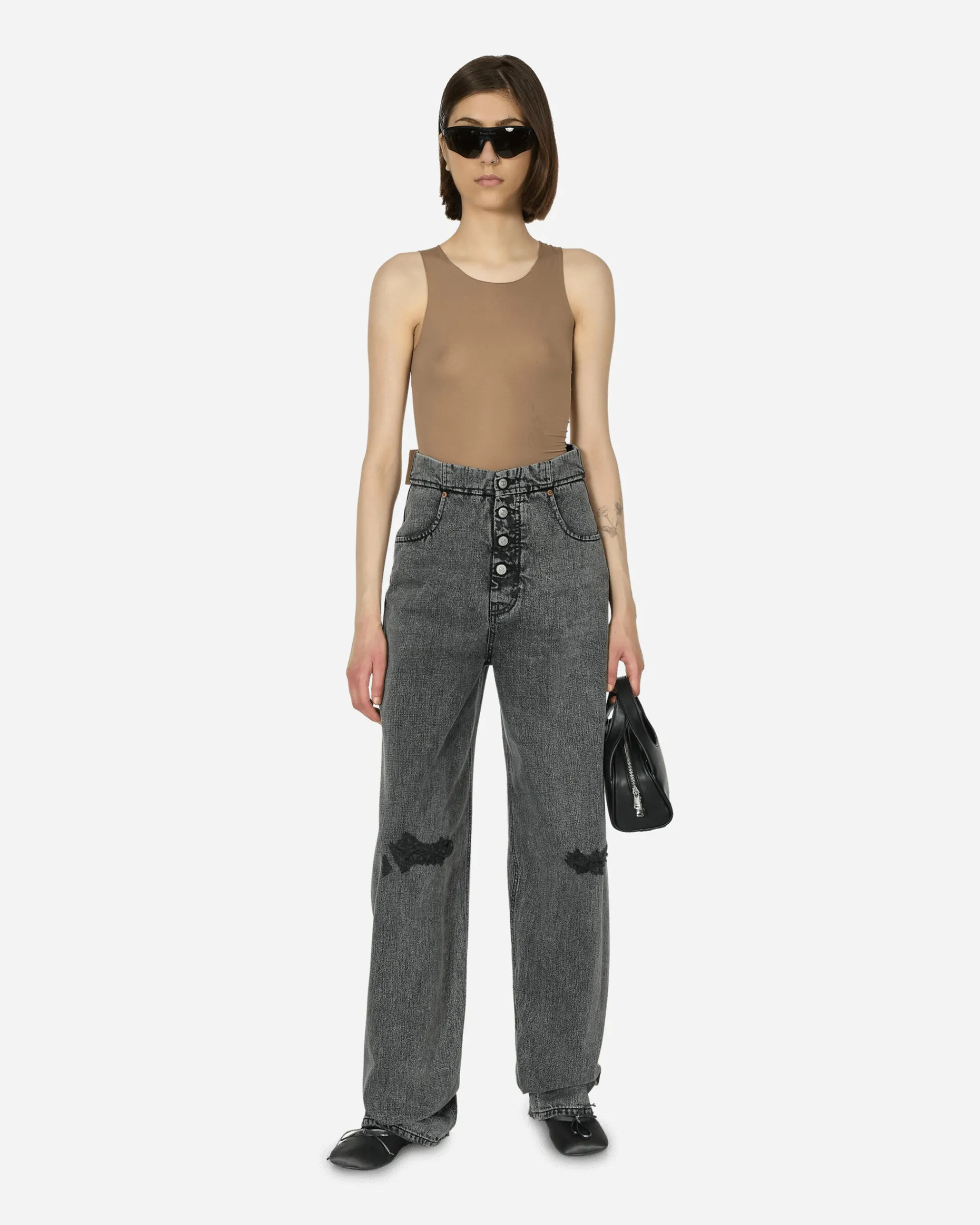 MM6 Maison Margiela Pants^Loose-Fit Denim Trousers Black