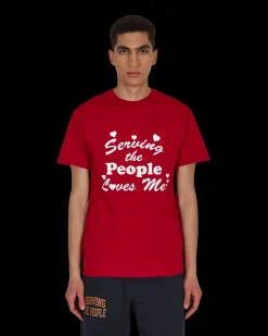 Serving The People T-Shirts^Loves Me T-Shirt Red