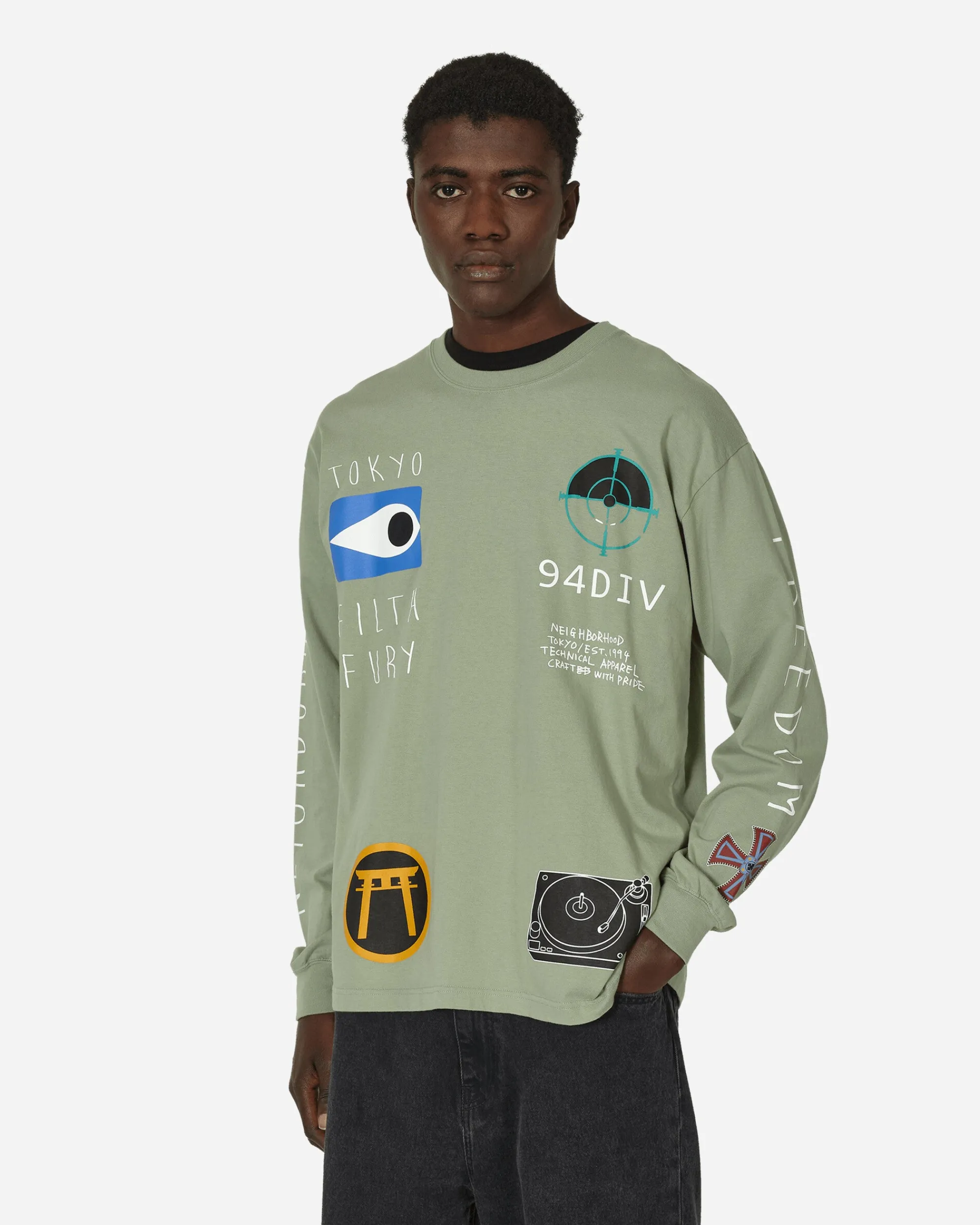 Neighborhood T-Shirts^LS-10 Longsleeve T-Shirt Sage Green