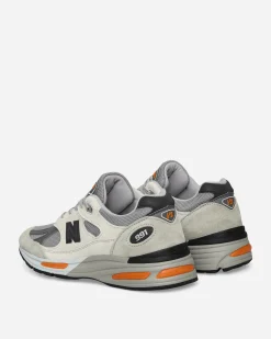 New Balance Sneakers·Low|Sneakers^Made in UK 991v2 Winter Flare Sneakers Pelican / Abbey Stone / Persimmon Orange