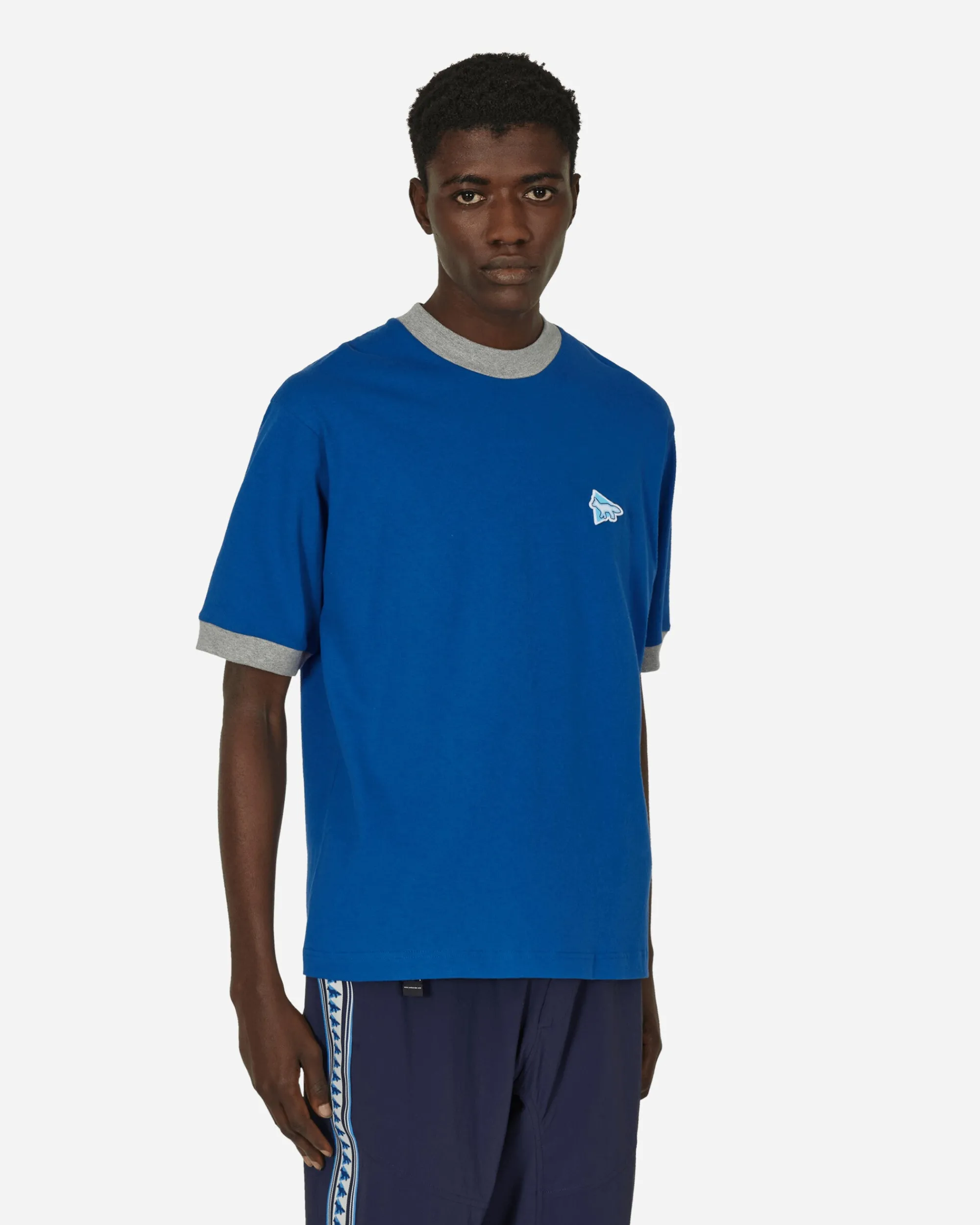and wander T-Shirts^Maison Kitsuné Ringer Cotton T-Shirt Blue