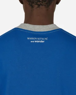 and wander T-Shirts^Maison Kitsuné Ringer Cotton T-Shirt Blue