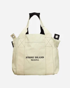Stone Island Bags·Tote|Bags·Tote^Marina Plated Cotton Canvas Tote Bag Butter